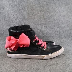 JoJo Siwa Shoes Kids 3.5 Casual Sneakers Fashion High Top Bow Zip Black Pink
